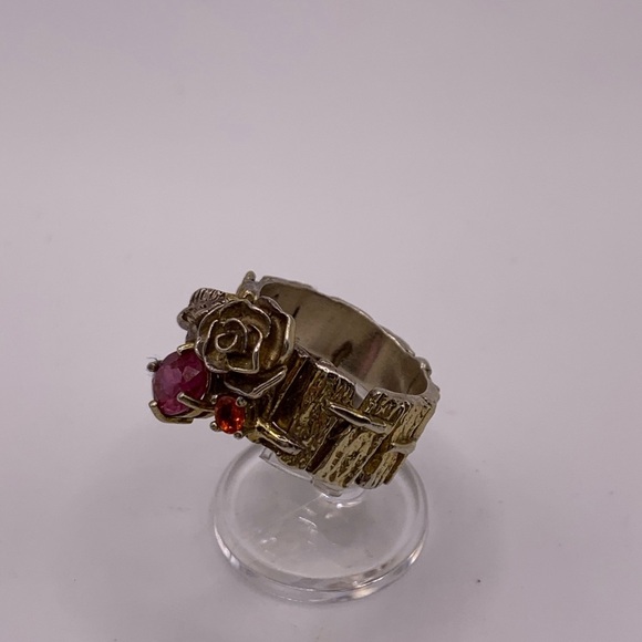 ✨ Elegant Silver and Pink Rose Ring size 8.5 - Picture 3 of 7